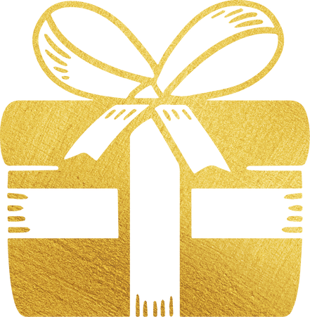 Gift Box Christmas Buildable Gold Foil Holiday Elements
